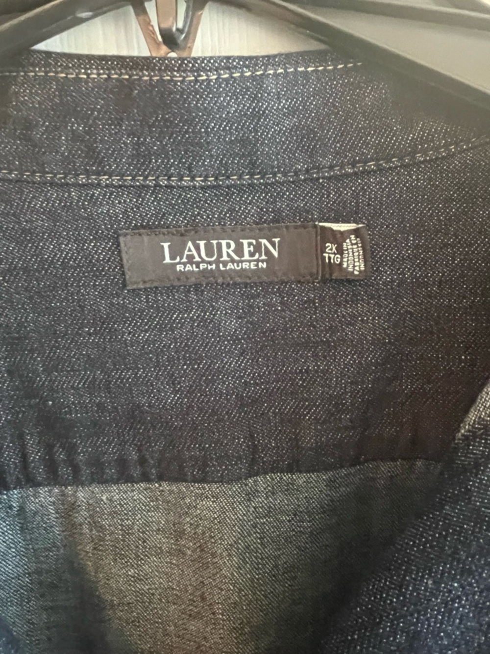GUC Women’s Dark Wash Ralph Lauren Denim Short-Sleeve Shirt Dress size 2X - Picture 4 of 6